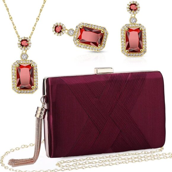 3 Pcs Clutch Purses for Women Handbag Evening Purses Bag for Wedding Vintage Ban - Picture 7 of 7